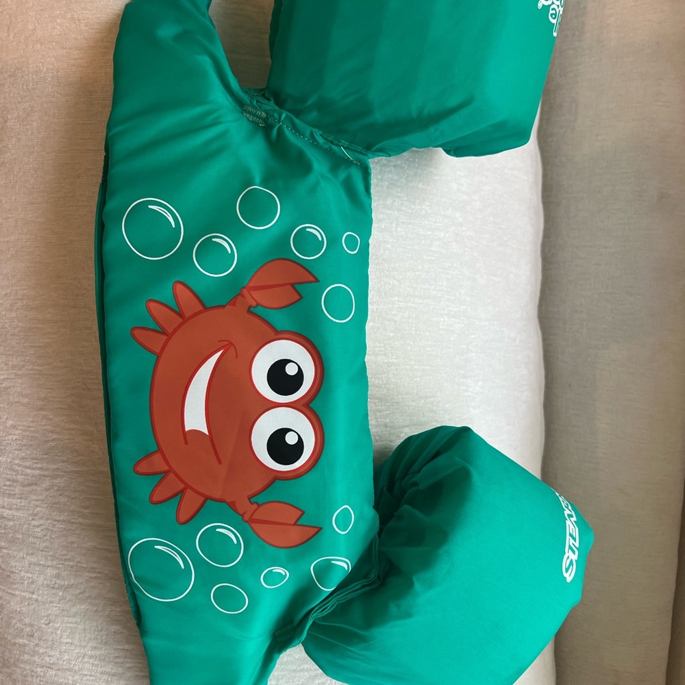 Green Swim Vest with Crab Design